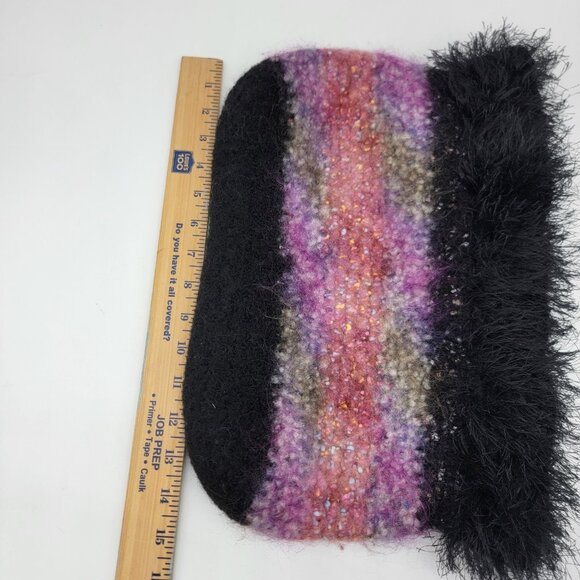 Handmade Felted Wool Purse Tote Clutch Bag Multi‎ Colored Pink Purple No Straps - Picture 5 of 6
